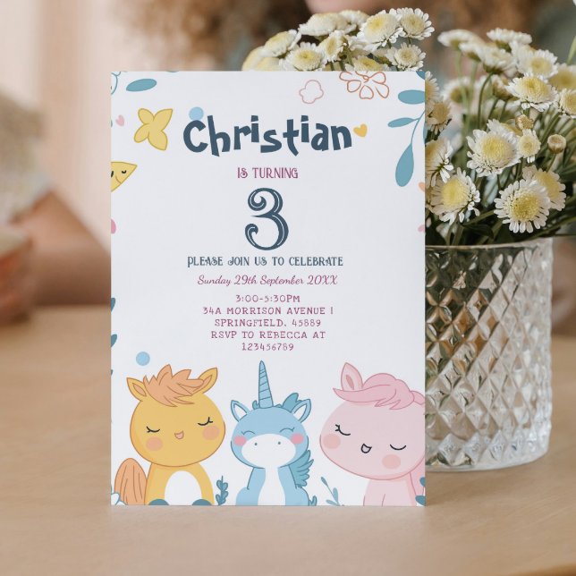 Fairy tale and cute animals  Birthday Party  Invitation (Creator Uploaded)