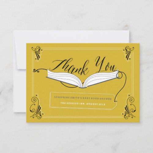 Fairy Tale Baby Shower Book Flat Thank You Note