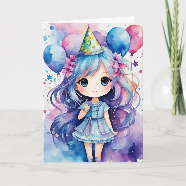 Fairy Tale Birthday Wishes - Customizable  Card (Front)