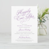 Fairy Tale Bridal Shower Invitation Purple & Grey (Standing Front)