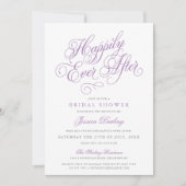 Fairy Tale Bridal Shower Invitation Purple & Grey (Front)