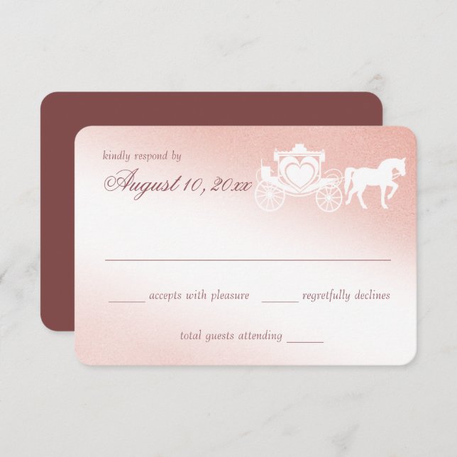 Fairy Tale Carriage Pink Response Card (Front/Back)