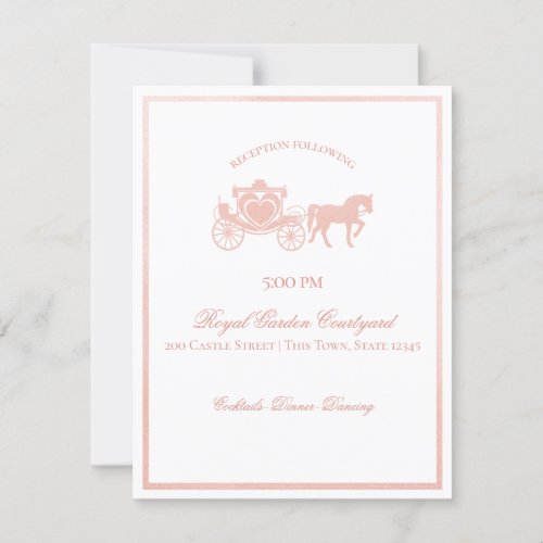 Fairy Tale Carriage Wedding Reception Information Save The Date