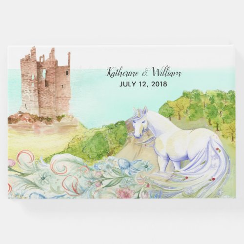 Fairy Tale Castle and Unicorn Wedding Guest Book