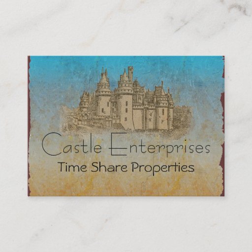 Customizable Fairy Tale Castle Business Cards