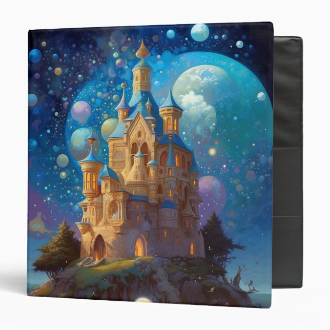 Fairy Tale Castle Fantasy Art 3 Ring Binder (Front/Inside)