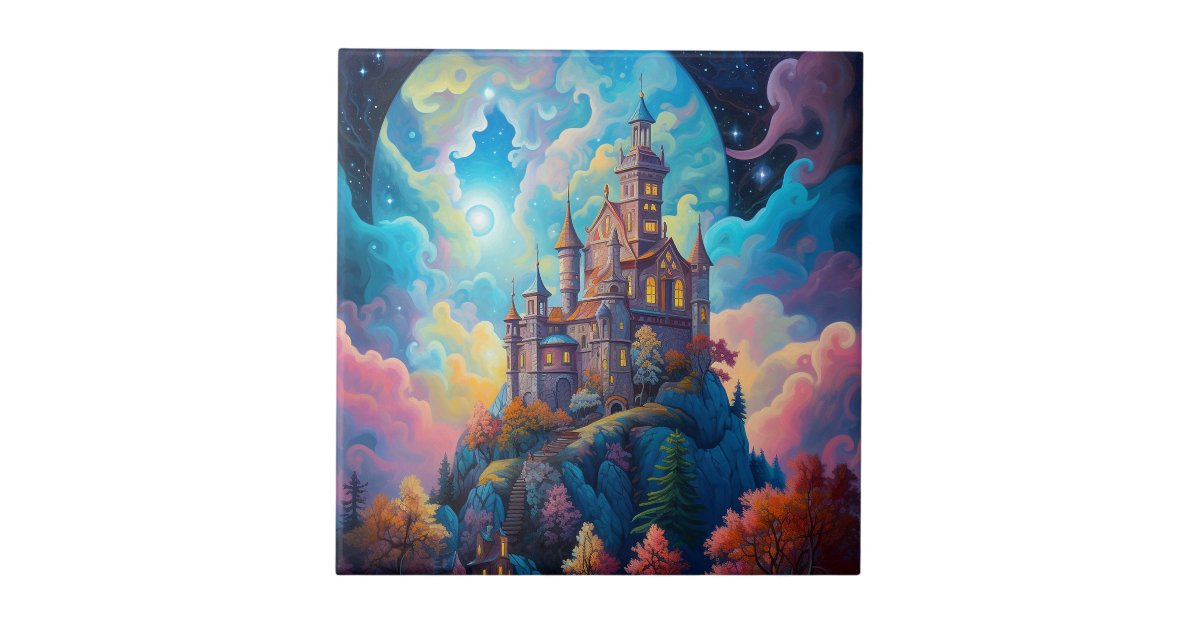 Fairy Tale Castle Fantasy Art Ceramic Tile | Zazzle