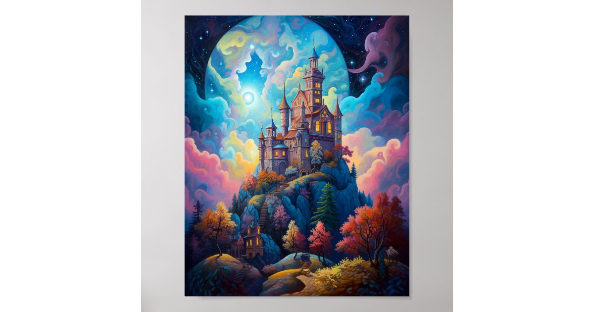 Fairy Tale Castle Fantasy Art Poster | Zazzle
