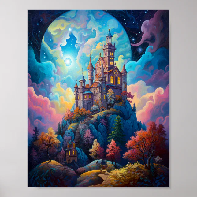 Fairy Tale Castle Fantasy Art Poster | Zazzle