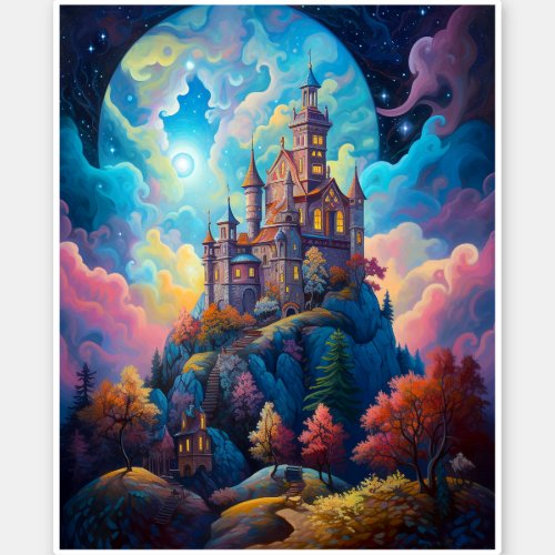 Fairy Tale Castle Fantasy Art Sticker