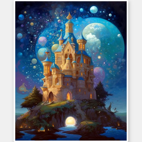 Fairy Tale Castle Fantasy Art Sticker