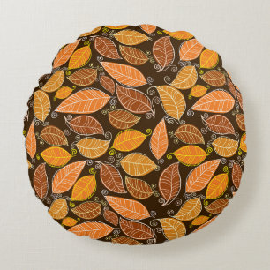 Fairy-tale Castle, Modern Oil Landscape. Round Pillow