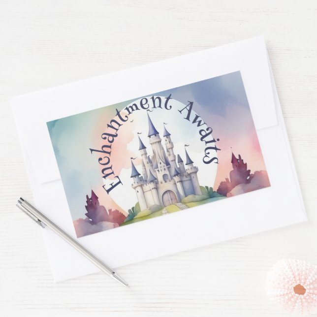 Fairy Tale Castle Party Rectangular Sticker (Envelope)