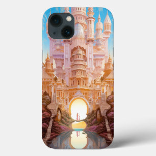 Fairy Tale Castle Pink White Gold Fantasy Art iPhone 13 Case