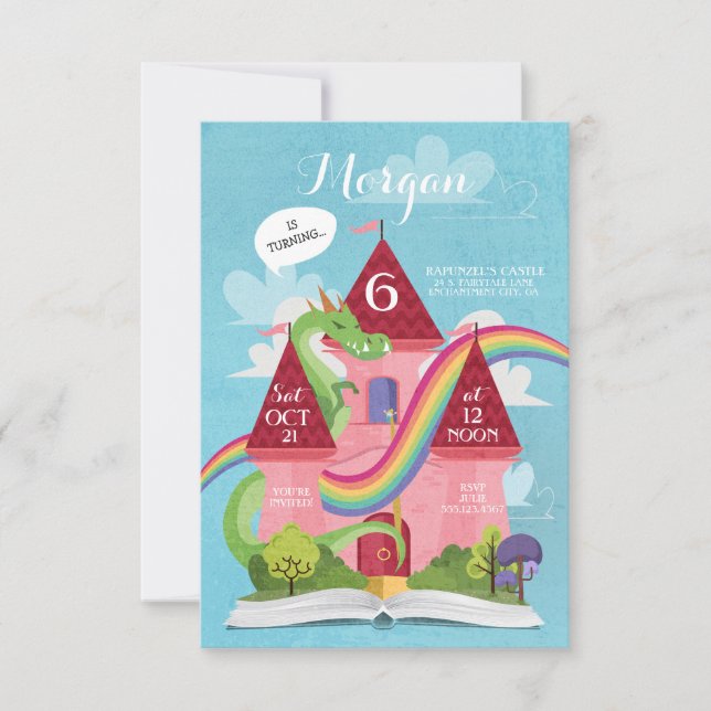 Fairy Tale Castle Princess Birthday Party Invite (Front)