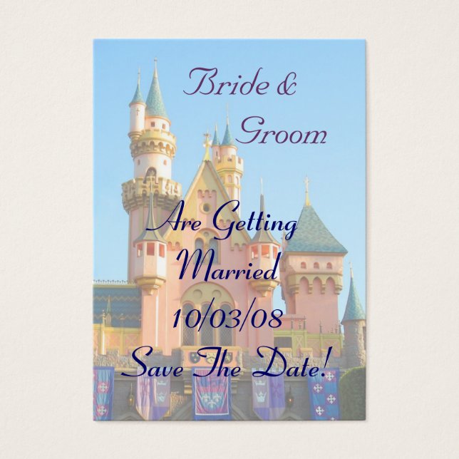 Fairy Tale Castle Save the Date Card (Front)