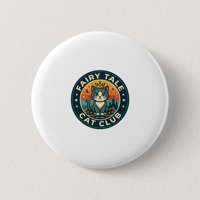 Fairy Tale Cat Cute Kitty Design - Fairy Tale Cat  Button (Front)