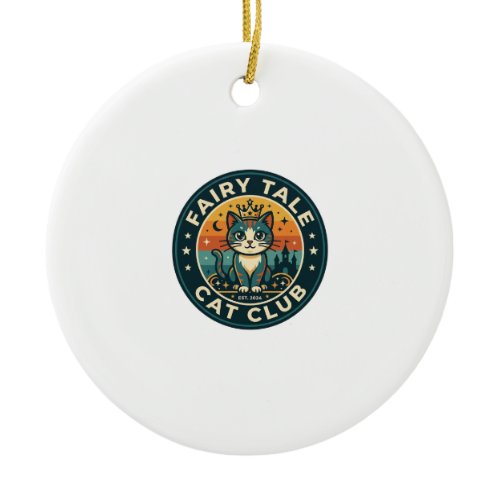 Fairy Tale Cat Cute Kitty Design - Fairy Tale Cat  Ceramic Ornament