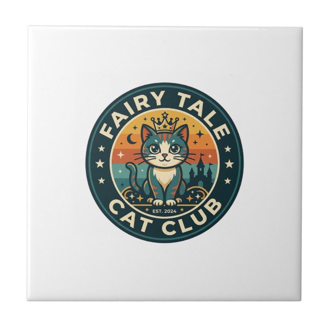 Fairy Tale Cat Cute Kitty Design - Fairy Tale Cat  Ceramic Tile (Front)