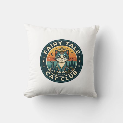 Fairy Tale Cat Cute Kitty Design - Fairy Tale Cat  Throw Pillow