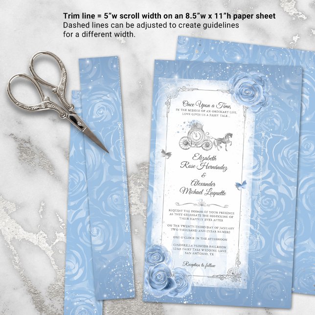Fairy tale Cinderella Wedding Scroll Invitations