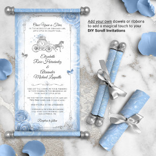 Fairy tale Cinderella Wedding Scroll Invitations