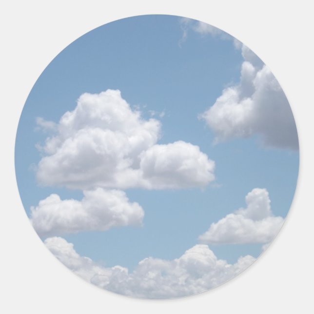 Fairy Tale Clouds Classic Round Sticker (Front)