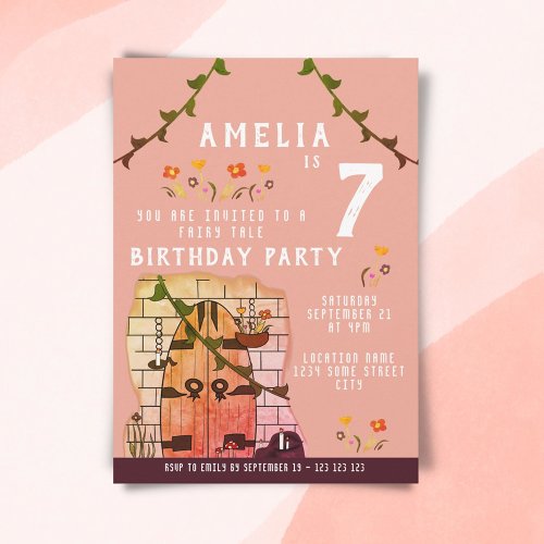 Fairy Tale Door Fairytale Girl Birthday Party Invitation