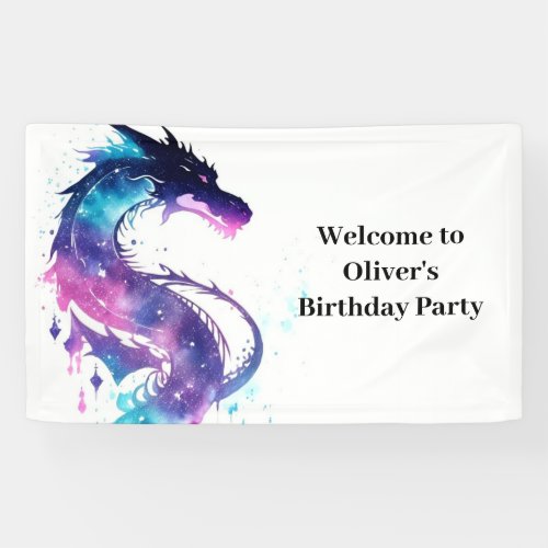 Fairy Tale Dragon Adventure Birthday Banner