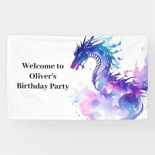 Fairy Tale Dragon Adventures Birthday Banner