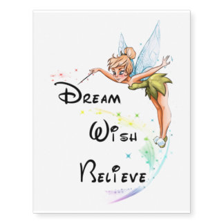 Fairy Tale, Dream Wish Believe Temporary Tattoos
