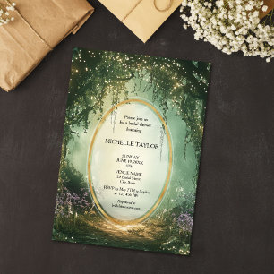 Fairy Tale Enchanted Forest Elegant Floral Bridal Invitation
