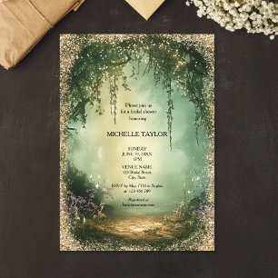 Fairy Tale Enchanted Forest Elegant Floral Bridal Invitation