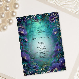 Fairy Tale Enchanted Forest Elegant Floral Bridal Invitation