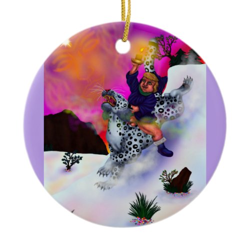 Fairy Tale Fantasy Light of Hope winter dream art Ceramic Ornament