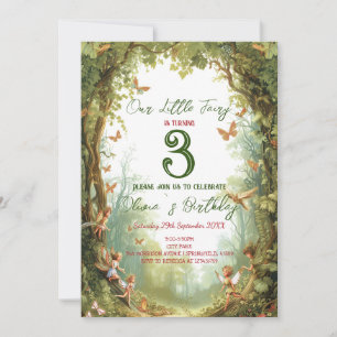 Fairy Tale Forest Kids Birthday Party Invitations