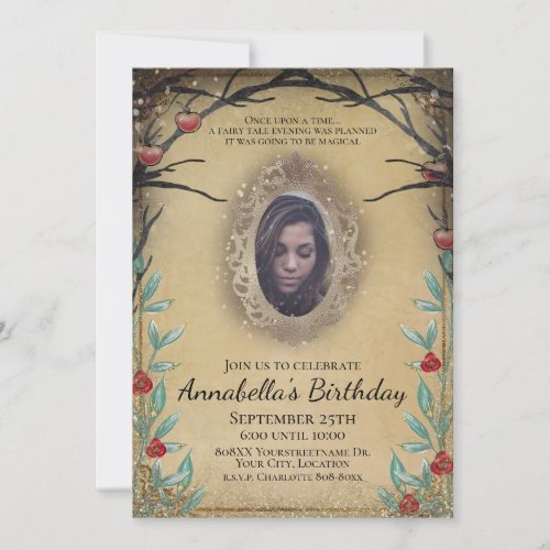 Fairy Tale Forest Magic Mirror Photo Invitation