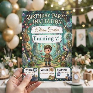 Fairy Tale Forest   Woodland Adventure Birthday In Invitation