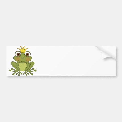 Fairy Tale Frog Prince with Crown Bumper Sticker