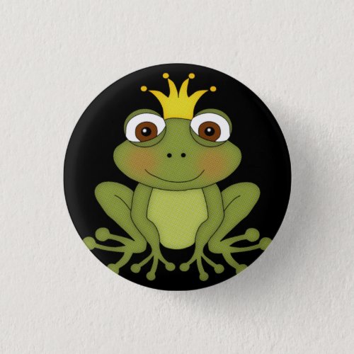 Fairy Tale Frog Prince with Crown Button