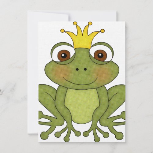 Fairy Tale Frog Prince with Crown Invitation
