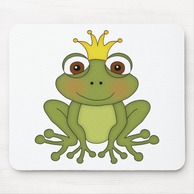 Fairy Tale Frog Prince with Crown Mouse Pad (Front)