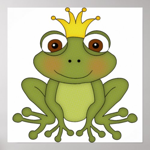 Fairy Tale Frog Prince with Crown Poster