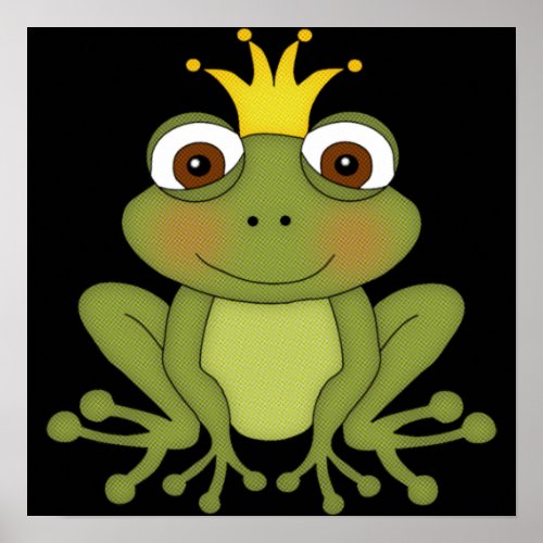 Fairy Tale Frog Prince with Crown Poster