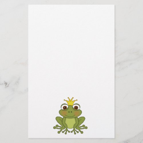 Fairy Tale Frog Prince with Crown Stationery