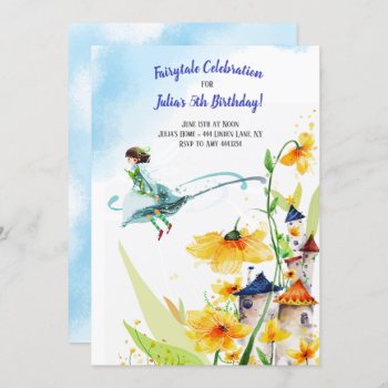 Fairy Tale Garden Birthday Invitation by ThreeFoursDesign at Zazzle