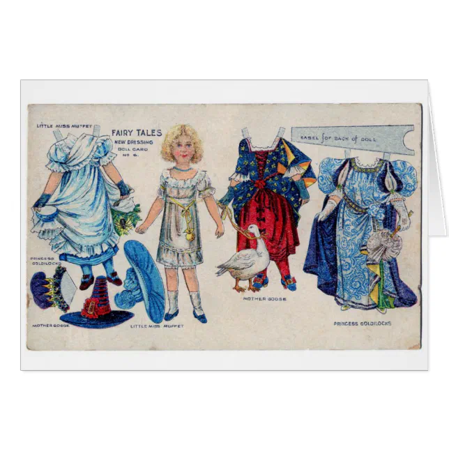 Fairy Tale Girl Paper Doll Card | Zazzle