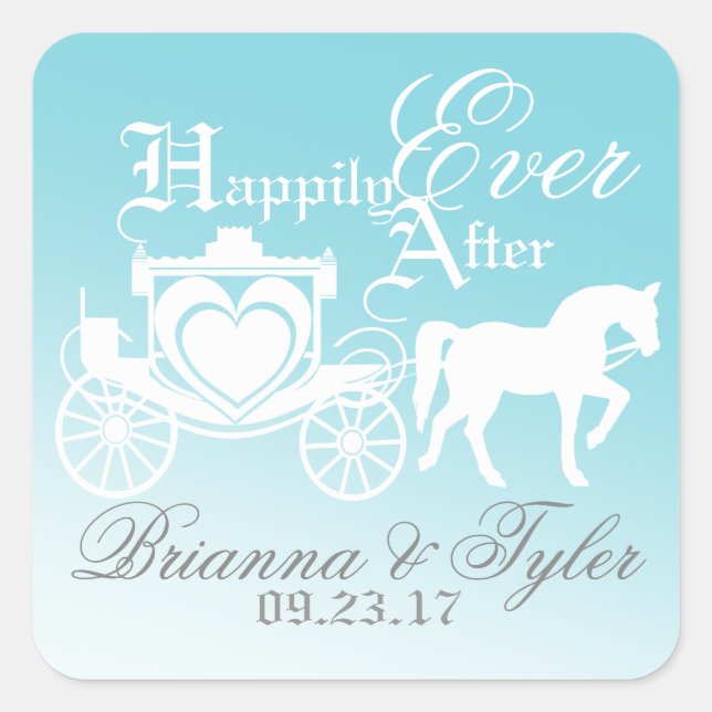 Fairy Tale Happily Ever After Square Sticker (Front)