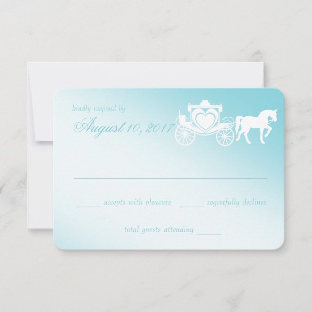 Fairy Tale Horse and Carriage Wedding RSVP Card (Front)