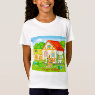 Fairy-tale house with a red roof garden T-Shirt